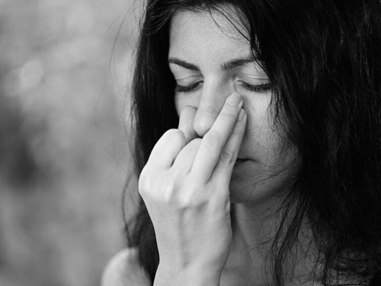 Woman Practicing Alternate Nostril Breathing